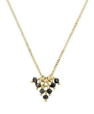 Amali Handmade Black Diamond Cluster Necklace