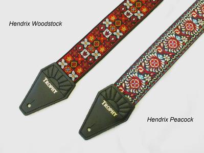 Trophy Straps Hendrix Woodstock and Peacock Guitar Strap Set