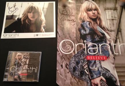 Orianthi Autographed Poster, CD and 8x10 photo