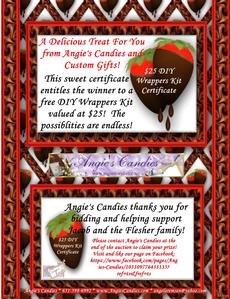 $25 Gift Certificate to Angie's Candies Custom Candy Bar Wrappers