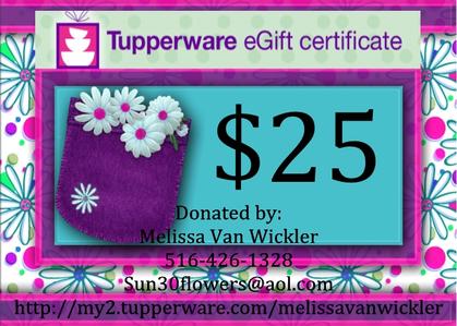 $25 Tupperware Gift Certificate