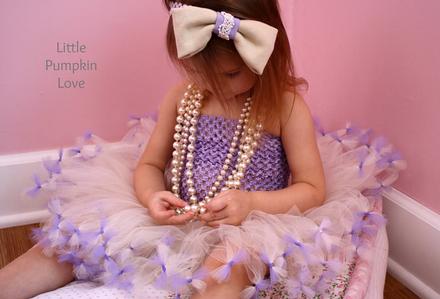 Cream & Lavender Tutu Dress & Headband 12mo-2T by Little Pumpkin Love