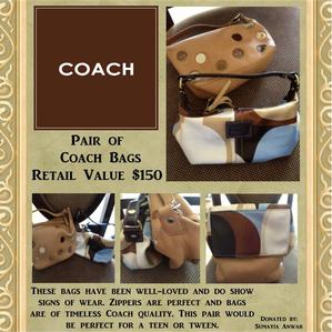 GUC pair of TWO authentic Coach bags!