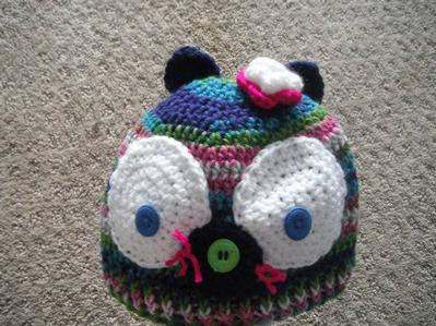 Handmade Colorful Kitty Hat ~ Child size ages 3-10