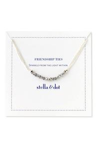 NEW Stella & Dot Friendship Ties Light Bracelet Silver Grey