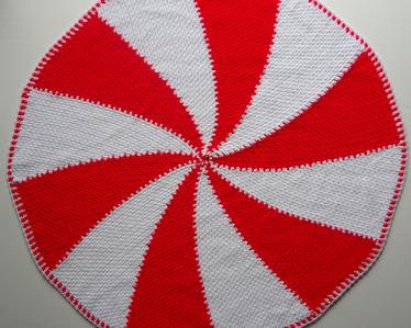 Hand Crocheted Peppermint Baby Blanket by Froggy Princess