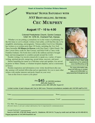 Pass to Meet New York Times Bestselling Author Cec Murphey