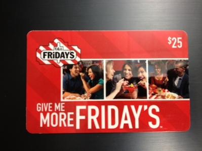 $25 TGI Friday's Gift Card