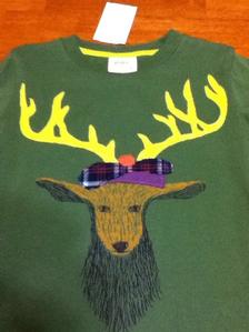 Mini Boden NWT 5/6 Boys Deer LS Shirt