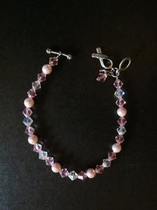 Swarovski Crystal Breast Cancer Awareness Bracelet pink ribbon
