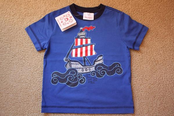 Hanna Andersson NEW short sleeve PIrate Shirt size 90