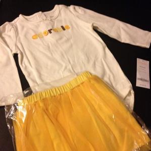 18 24 NWT Gymboree Adorable shirt Crazy 8 yellow Tutu Skirt OUTFIT 2pc