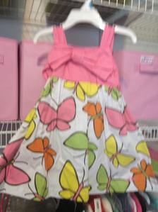 NWT dress Boutique 24 2T butterflies pink orange green +Bloomers