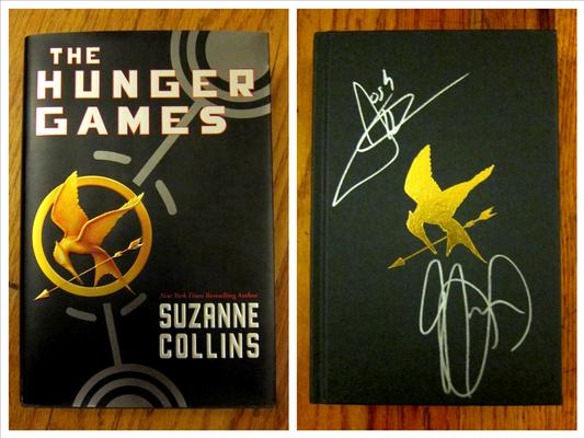The Hunger Games Book - autographed by Jennifer Lawrence and Josh Hutcherson
