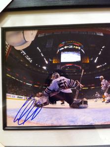 Corey Crawford Autographed 8x10 Photo Framed and Matted w/ cert.