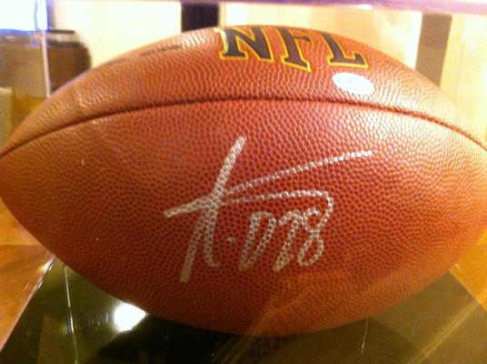 Adrian Peterson Autographed NFL Game Style Football in Case w/cert.