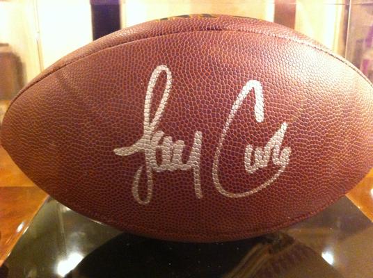 Jay Cutler Autographed NFL Game Style Football in Case w/cert.