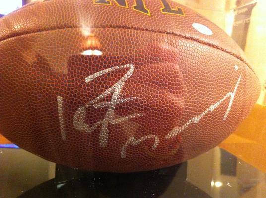 Peyton Manning Autographed NFL Game Style Football in Case w/cert.