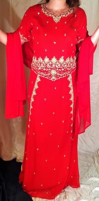 Beaded Red Nepali Lehnga Dress