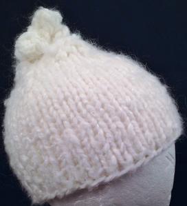 White sparkly knitted hat (child's size)
