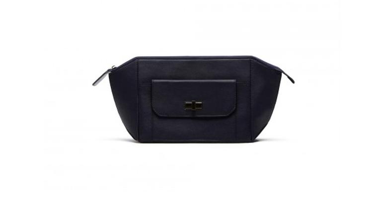 Tila March Paris Leather Clutch in Forget-Me-Not Blue,  New in Bag