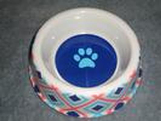 Plastic Paw Print Decorative Dog Food Bowl