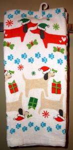 Holiday Dachshund Hand Towels