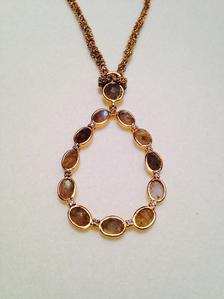 Labradorite, Diamond and Gold Necklace