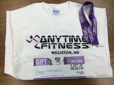 6 Month Membership to Anytime Fitness, T-shirt and Lanyard