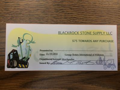 $75 Blackrock Stone Supply Gift Certificate