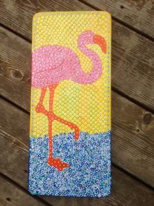 Kell Smith: "Dots Flamingo" original painting