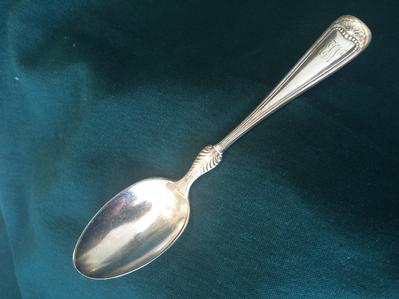 ANTIQUE SILVER SPOON, Engraved E.W., Gorham Sterling