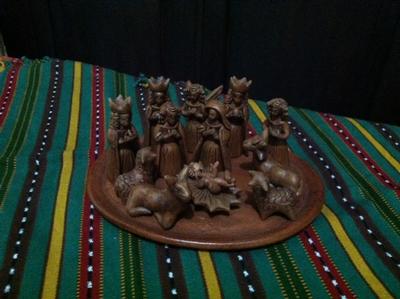 Hand-crafted pottery Nativity Set