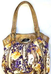Gently Used - Like NEW - Tan and Purple Sienna Ricchi purse