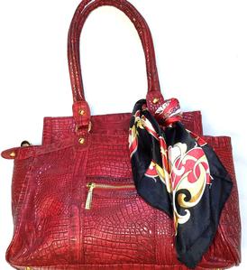 Vecceli of Italy Red Purse with Scarf