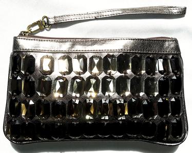 Gently Used Nila Anthony Platinum Jeweled handbag
