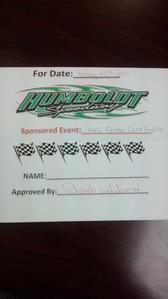 Two (2) Humboldt Speedway Tickets