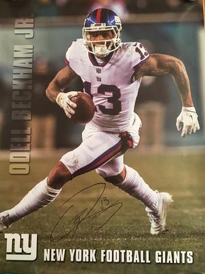 Giants Odell Beckham Jr. Pre-Autographed Lithograph Poster