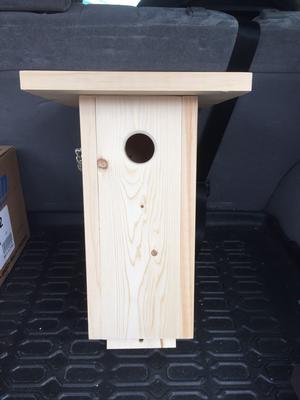 Jim Lustig Hand Made Blue Bird Nesting Box