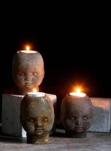 Handmade Artisan Baby Head Candle Holders