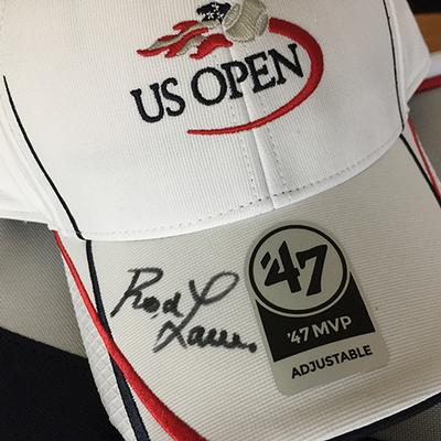 Rod Laver Autographed Hat & US Open Bag