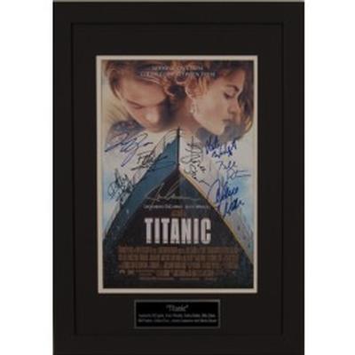 Titanic Movie Poster autographed by 8  Cast members