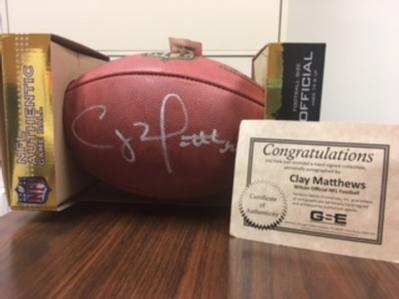 Autographed Clay Matthews Football
