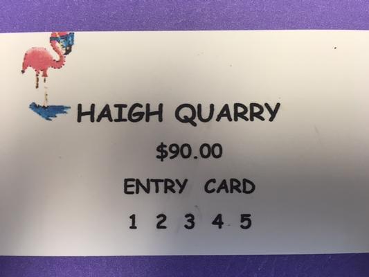 Entry Card to Haigh Quarry