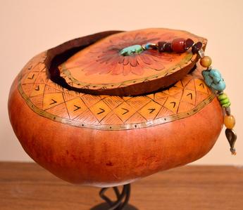 "Sunburst" Decorative Gourd