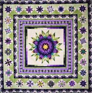 Queen Size Lilac City Stars Quilt