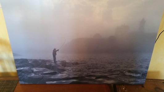 20x30 Wall Wrap Enlargement of Fisherman at The Nubble