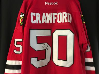 Crawford Signed Blackhawks Jersey
