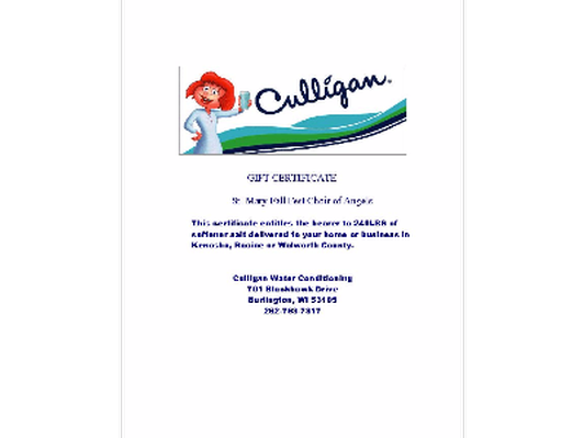 Culligan Gift Certificate