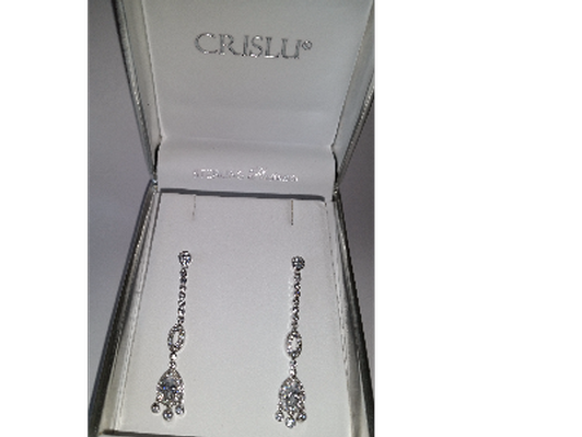 Cubic Zirconia/Sterling Platinum earrings